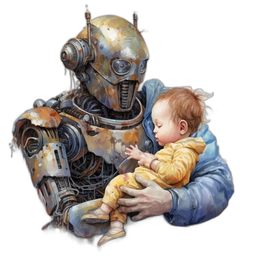 robot, weapon, concept art, cyberpunk transparent PNG cut-out