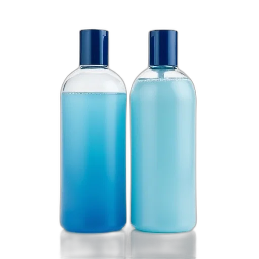 bottle, 3d render, blue, two transparent PNG cut-out