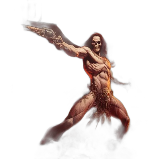 creature, hair, weapon, fantasy art transparent PNG cut-out