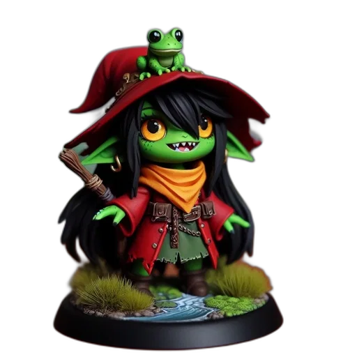 concept art, fantasy art, 3d render, green-skinned transparent PNG cut-out