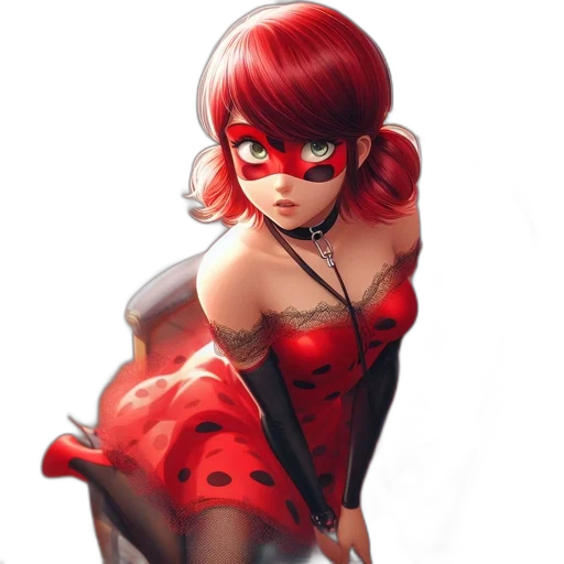 dress, mask, weapon, comic book art transparent PNG cut-out