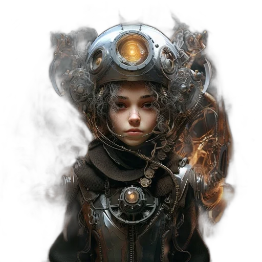 face, robot, mask, jacket transparent PNG cut-out