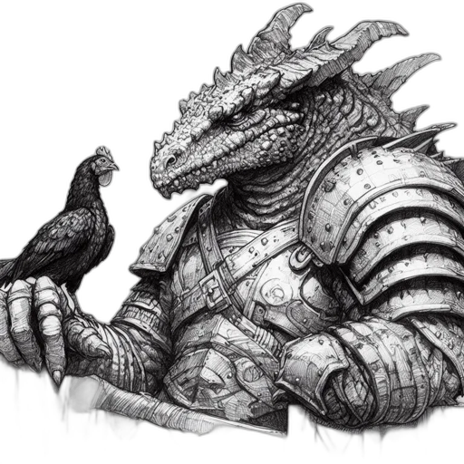 dragon, animal, creature, sword transparent PNG cut-out