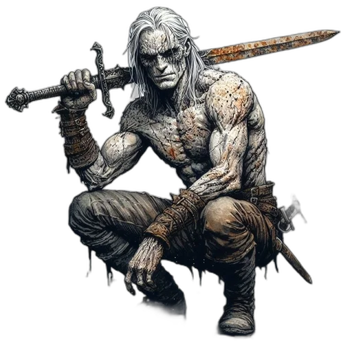 sword, weapon, staff, fantasy art transparent PNG cut-out