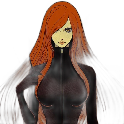dress, jacket, mask, hair transparent PNG cut-out