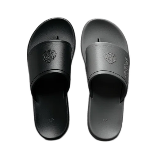 shoes, pair, black, flip-flops transparent PNG cut-out