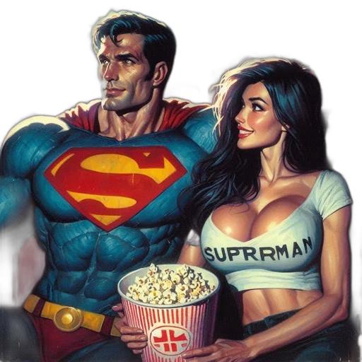 comic book art, concept art, cartoon, two transparent PNG cut-out
