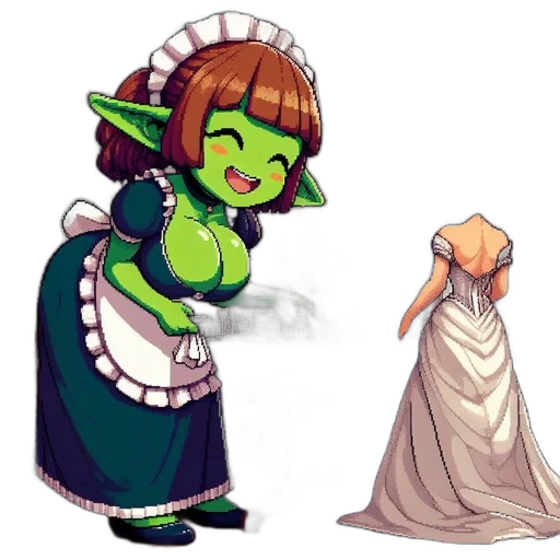 dress, staff, concept art, pixel art transparent PNG cut-out