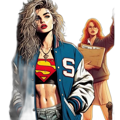 jacket, comic book art, concept art, cartoon transparent PNG cut-out