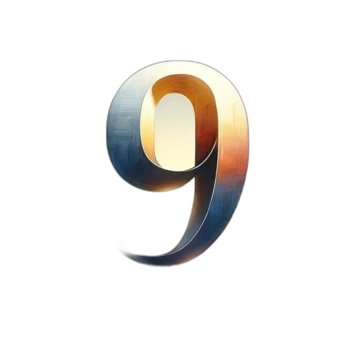 3d render, large, metallic, number transparent PNG cut-out