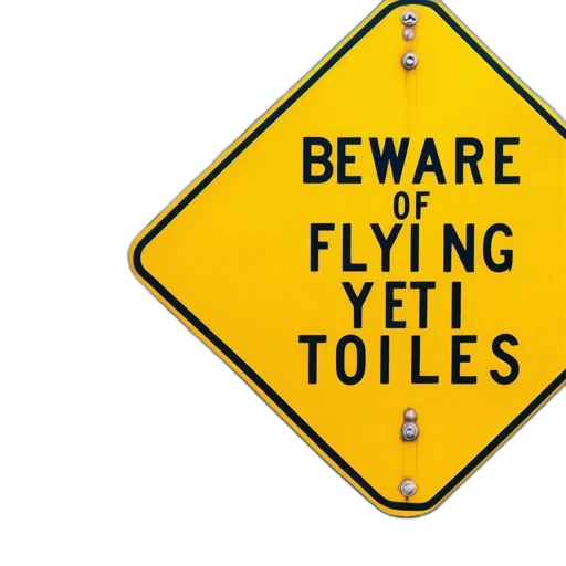 road, quirky, warning, sign transparent PNG cut-out