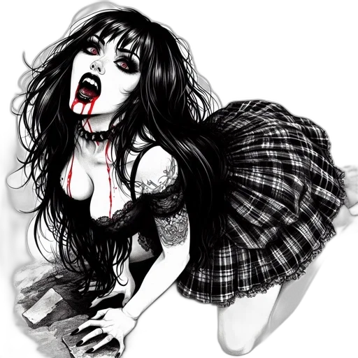 dress, creature, comic book art, cartoon transparent PNG cut-out