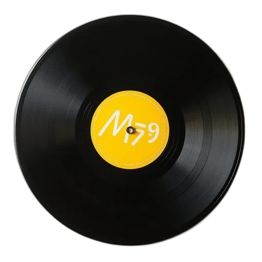 record, sleeve, label, yellow transparent PNG cut-out