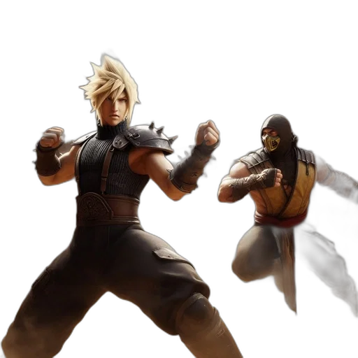concept art, 3d render, fantasy art, two transparent PNG cut-out