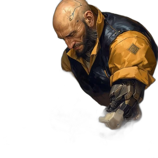 jacket, face, weapon, robot transparent PNG cut-out