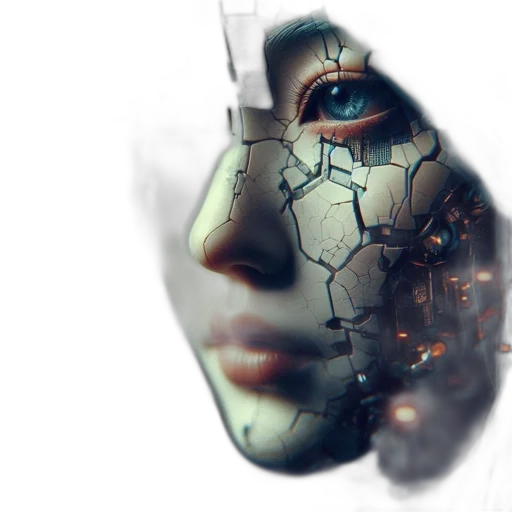 mask, face, robot, cyberpunk transparent PNG cut-out