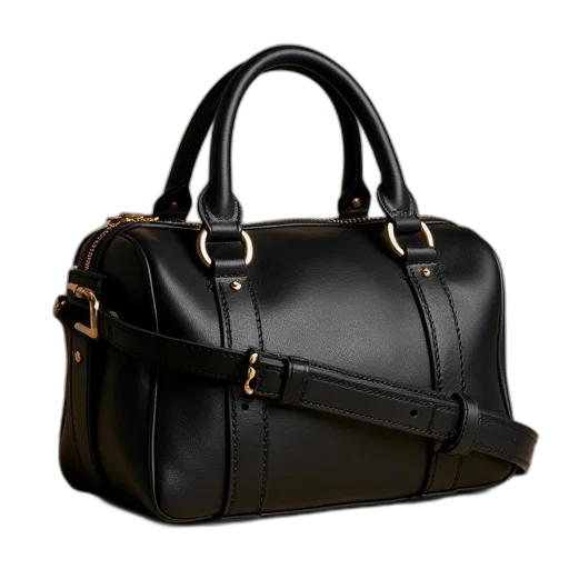 small, leather, barrel, bag transparent PNG cut-out