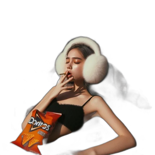 food, jacket, vaporwave, photorealistic transparent PNG cut-out