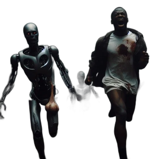 robot, concept art, 3d render, comic book art transparent PNG cut-out
