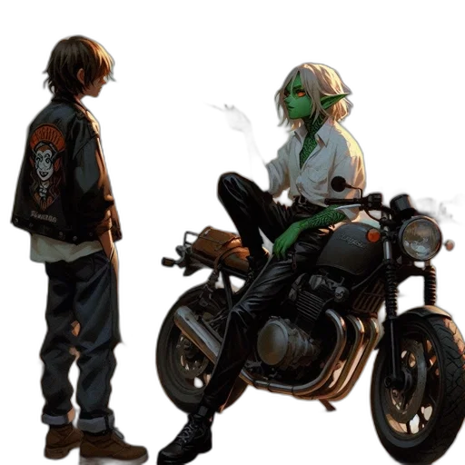 jacket, concept art, comic book art, cyberpunk transparent PNG cut-out