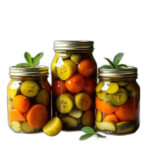 food, photorealistic, three, jars transparent PNG cut-out