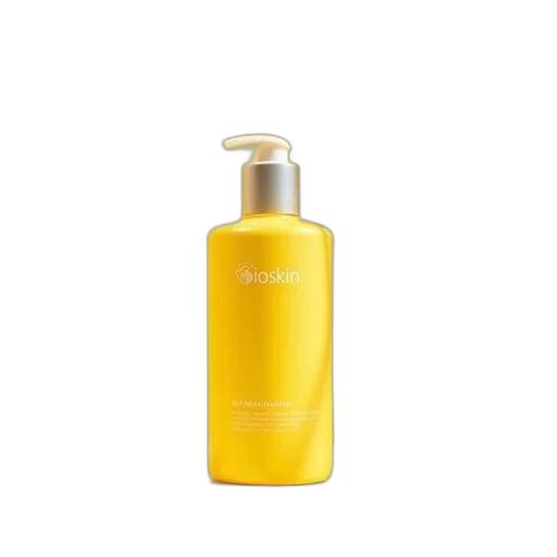 bottle, bioskin, yellow, shampooing transparent PNG cut-out
