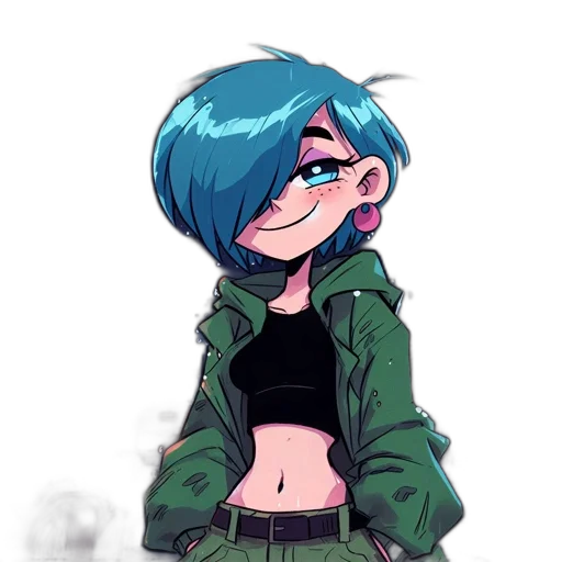 jacket, staff, dress, creature transparent PNG cut-out
