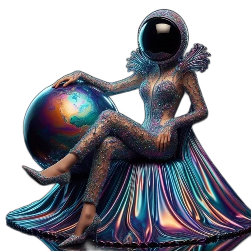 dress, creature, robot, jewelry transparent PNG cut-out