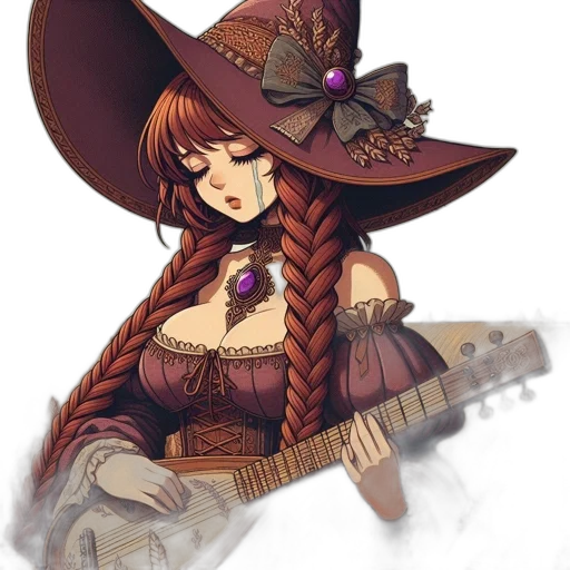 hat, staff, dress, weapon transparent PNG cut-out
