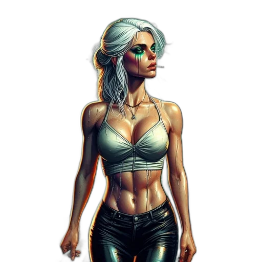 robot, comic book art, fantasy art, cyberpunk transparent PNG cut-out