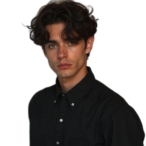 jacket, staff, face, hair transparent PNG cut-out