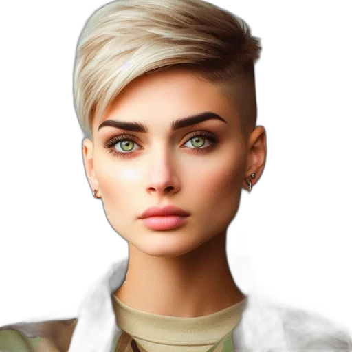 face, jacket, hair, jewelry transparent PNG cut-out