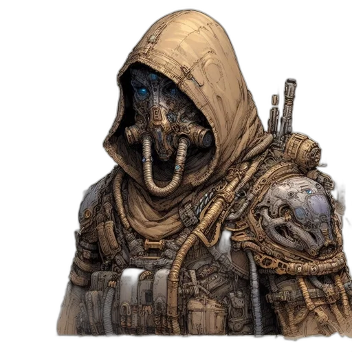 mask, jacket, face, staff transparent PNG cut-out