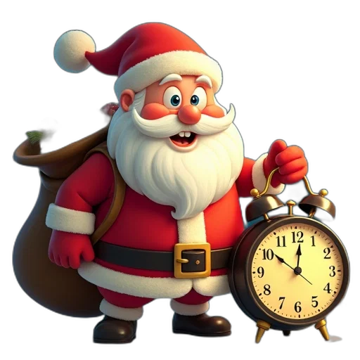 3d render, santa, claus, cartoon transparent PNG cut-out