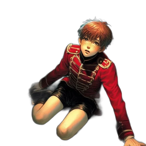 jacket, creature, face, staff transparent PNG cut-out