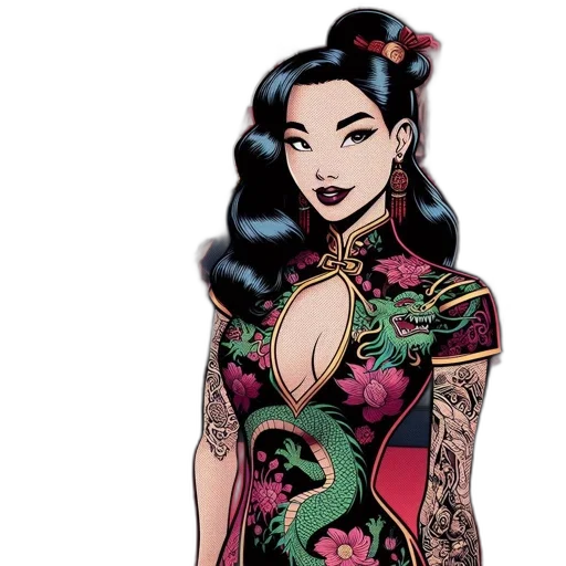 dress, jewelry, comic book art, cartoon transparent PNG cut-out