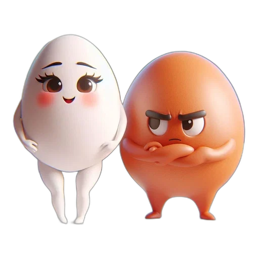 3d render, concept art, two, egg transparent PNG cut-out