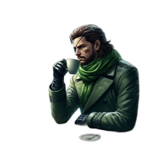 jacket, face, concept art, comic book art transparent PNG cut-out