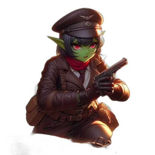 staff, weapon, hat, jacket transparent PNG cut-out