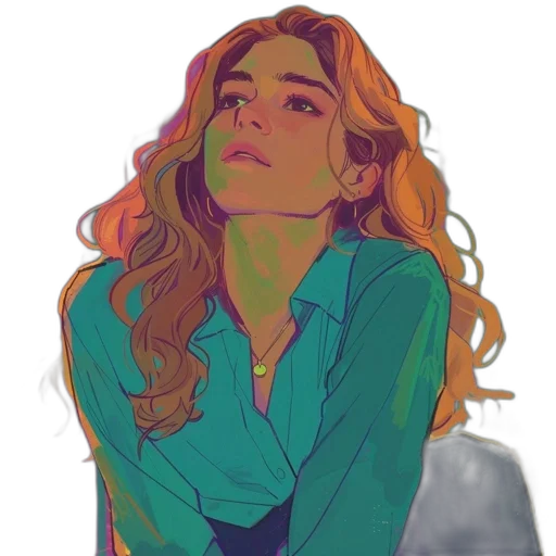 dress, face, jacket, concept art transparent PNG cut-out