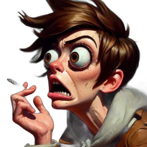 face, jacket, staff, creature transparent PNG cut-out