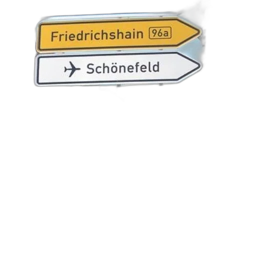 3d render, street, sign, berlin transparent PNG cut-out