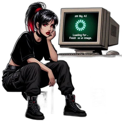 cyberpunk, pixel art, concept art, comic book art transparent PNG cut-out