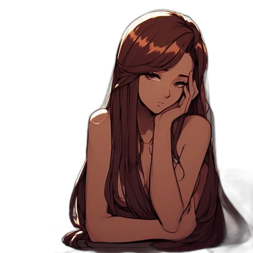 dress, hair, face, creature transparent PNG cut-out