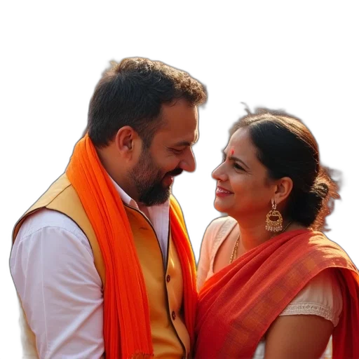bjp, candidate, his, family transparent PNG cut-out