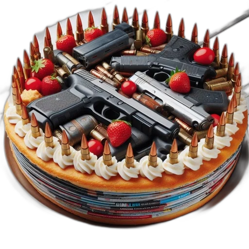 weapon, food, 3d render, photorealistic transparent PNG cut-out