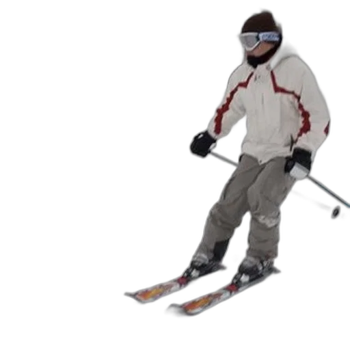 staff, skier, white, jacket transparent PNG cut-out