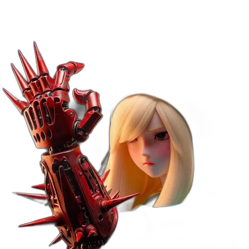 robot, weapon, crown, hair transparent PNG cut-out
