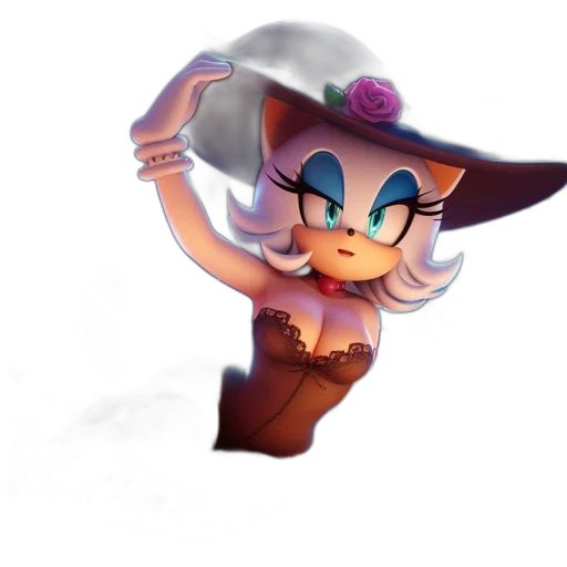 hat, dress, staff, flower transparent PNG cut-out