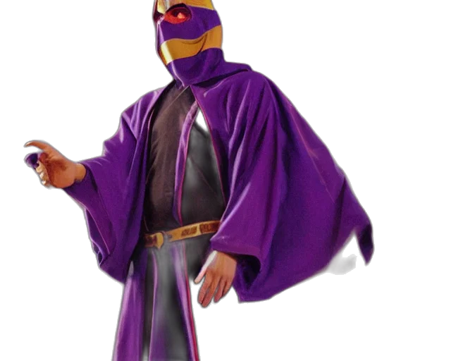 mask, jacket, staff, robot transparent PNG cut-out